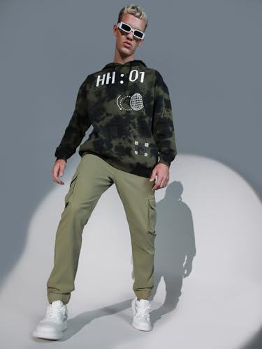 Image of Hubberholme Mens Grey Mid-Rise Cotton Casual Joggers HHMWJS004