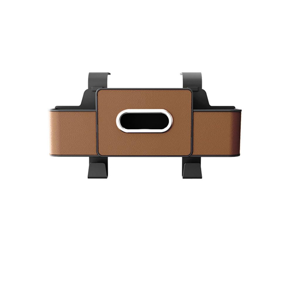 Car Seat Back Storage Box for Mercedes-Benz S-Class W126 1979-1991, Multifunctional Storage Bag, Car Tissue Box, Rear Seat Storage, Cup Holder Hook,D-Brown