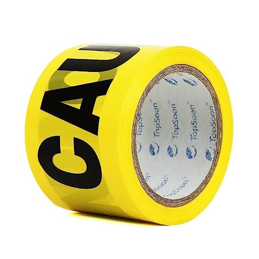 CARTSHOPPER Non-Adhesive Yellow Caution Tape 7.5cm by 300-Feet Roll Highly Visible Barricade Tape Weatherproof Safety Barrier Tape, Construction Tape Halloween Party Tape,Safety Blocking Tape.