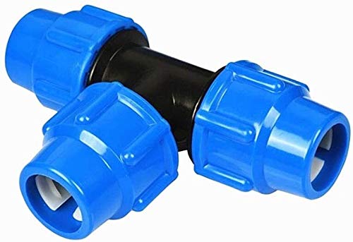 Raccordi filettati 1 pz Connettore per tubi in PE a giunto rapido a tre vie, 16/20/25/32/40/50/63 mm Raccordo a raccordo rapido a T per tubo dell'acqua, Raccordo a T per rubinetto Convertitore per r