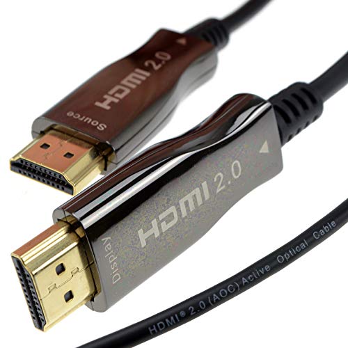 kenable Active Optical HDMI Cable 4K 60Hz 18Gbps HDR High Speed Ultra Slim Fibre Optic Lead 20m Black