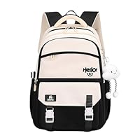 Y2K Aesthetic Backpack for Women Kawaii Preppy Travel Laptop Backpacks for College Cute Large Waterproof Daypack (Black)