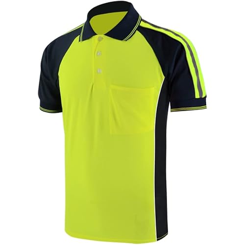 LOVPOSNTY Safety Polo Shirts High Visibility Reflective Shirts, Construction Work Shirts for Men