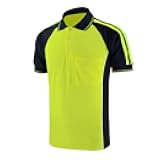 LOVPOSNTY Safety Shirt High Visibility Short Long Sleeve Reflective Polo Shirts, Work T Shirts for Men Construction