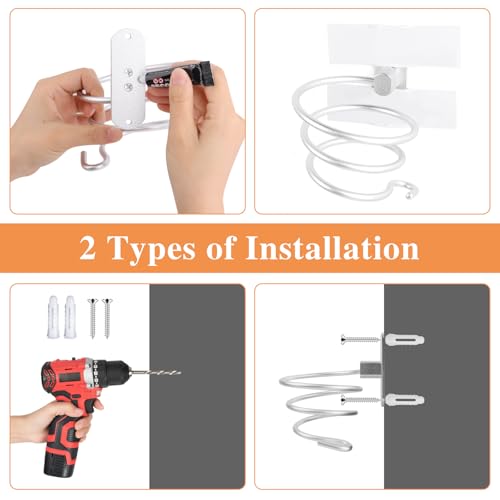 VMUTGA Haartrocknerhalter, Föhnhalterung fürs Badezimmer, Fönhalter ohne Bohren, Fönhalter für Badzimmer/Schlafzimmer/Balkon