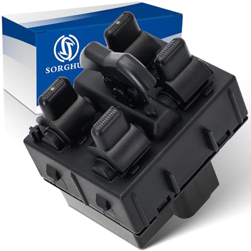 Sorghum Power Window Switch Driver Side - Master Window Switch Compatible with 2007 2008 2009 2010 Jeep Wrangler 12 Pins Replace# 4602756AB 4602756AA 04602756AB DWS569