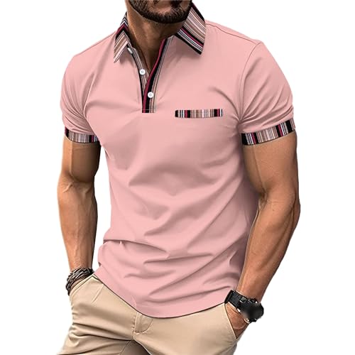 Polo classique homme coupe ajustée chemise de tennis unie couleurs contrastées