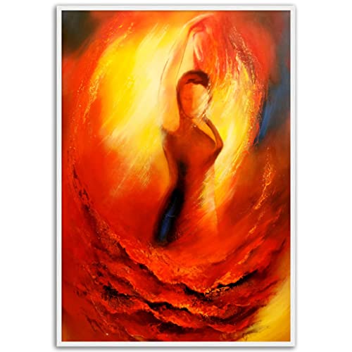 Décoration murale danseuse de salsa tableau imprimé blanc 70x100 cm