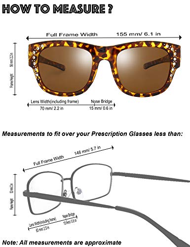 Image of The Fresh High Definition Polarized Wrap Around Shield Sunglasses for Glasses - Leather Eyeglasses Case