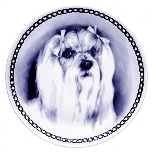 Maltese Dog Porcelain Plate For all Dog Lovers Size 7.61 inches