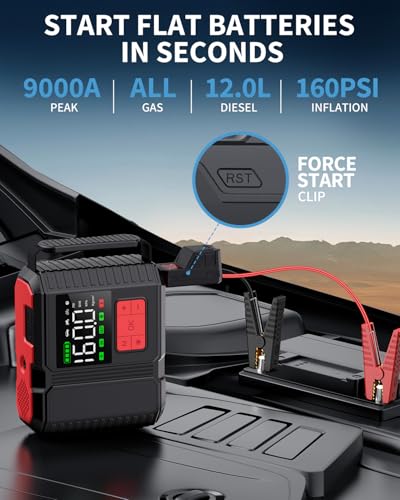 9000A Jump Starter with Air Compressor
