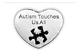 Autism Touches Us All- Autism Awareness Heart Pin