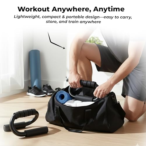 Image of Push Up Bars for Home Gym Workout, Steel Push Up Stands with Anti-Slip Base & Foam Grip Handles,Strength Training Equipment for Chest,Arms,Shoulders-Beginner to Advanced Strength Levels