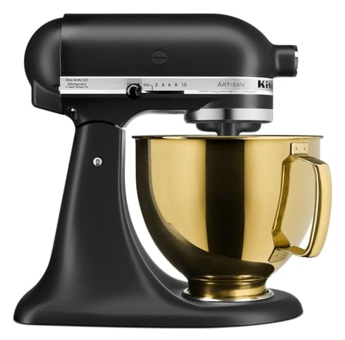 KitchenAid 5 Quart Stand Mixer Stainless Steel Bowl 4.5 or 5 Q Tilt Head Stand Mixer, KSM5SSBRG Radiant Gold by KitchenAid - Image 2