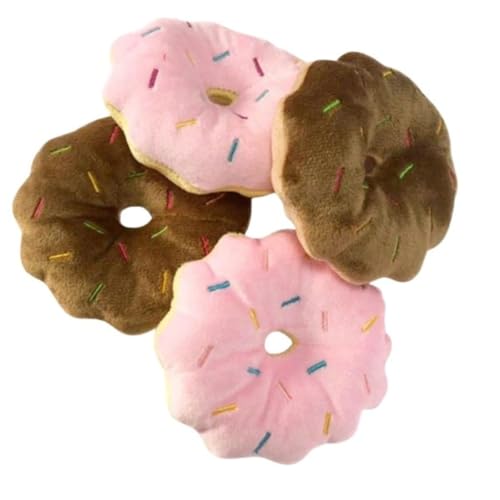 Brinquedo Pet Donuts de Pelúcia com Apito para Cachorro e Gato (MARROM)