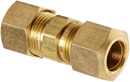 Anderson Metals 50062-06 50062 Brass Compression Tube Fitting, Union, 3/8" x 3/8" Tube OD