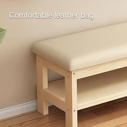 Banc de rangement bois massif pour optimiser une entrée étroite