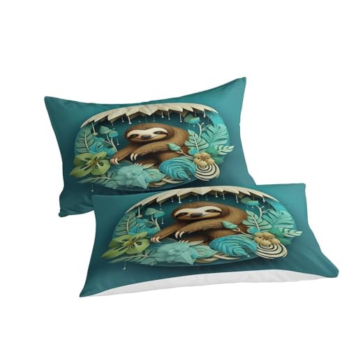 Imprimé 3D sloth parure de lit microfibre super douce ensembles de couettes - 6