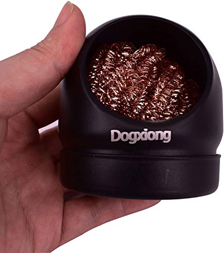 Welding Soldering Solder Iron Tip Cleaner Cleaning Steel Wire W/Stand Set Holder Black