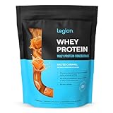 LEGION Whey Protein Powder - Naturally Flavored Whey Protein Concentrate with BCAAs - Supports Muscle Growth & Recovery, Gluten Free, No Added Sugar Protein Powder - Salted Caramel (30 Servings)