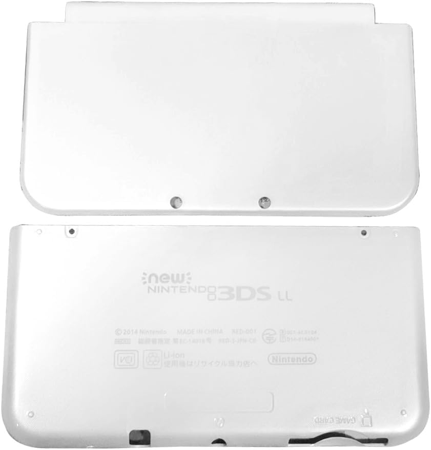 White Color New3DSLL Extra Housing Case A/E Face Shells Set Replacement, for New 3DS New3DS XL LL 3DSXL 3DSLL New3DSXL Console, DIY Japan Edition Top/Bottom Back Covers Faceplate 2 PCS Set