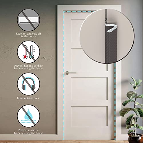 Door Weather Stripping Soundproof Door Seal Strip V-Shaped Pu Foam Kerf Weather Stripping Door Frame Weather Stripping For Doors Windows, Card Slot Installation Seals Large Gap (Black,26 Feet) #TOP4