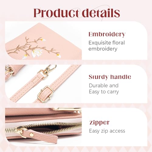 Leather Crossbody Phone Purse for Women, Adjustable Sling Bag with Multiple Compartments, Travel Cellphone Wallet3