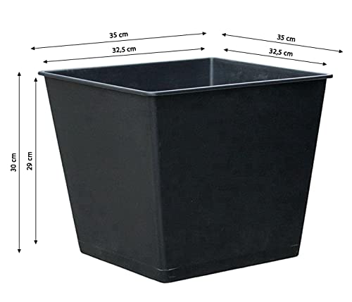 Dehner Universele plantenpot, ca. 36 x 36 x 30 cm, kunststof, zwart