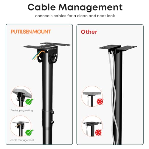 Miniatura 4 de Soporte Tv Techo Para, Ajustable E Inclinable Compatible Con La Mayoría De Los Televisores De 43 A 86 Pulgadas, Soporte De Techo Full-Motion, Soporta Hasta 60 Kg, Compatible Con Vesa 600 X 400 Mm