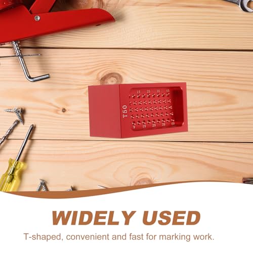 Règle de menuiserie T Mipcase en métal rouge avec finitions durables