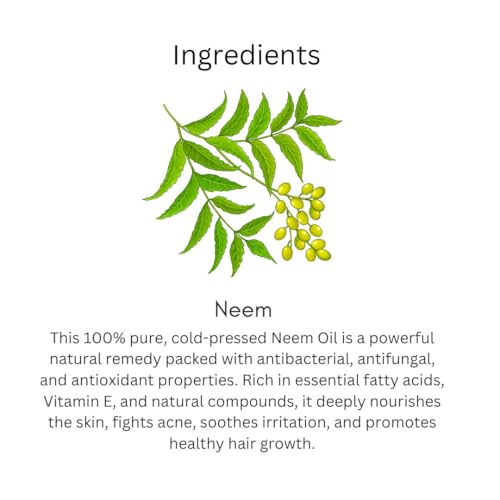Image of Khadi Neem Oil For Skin & Hair 100ml | Pure & Natural Oil for Hair Growth & Nourishing Skin Care | Non Sticky, Paraben, Mineral Oil Free | For All Hair Types | Daily Use for Men & Women