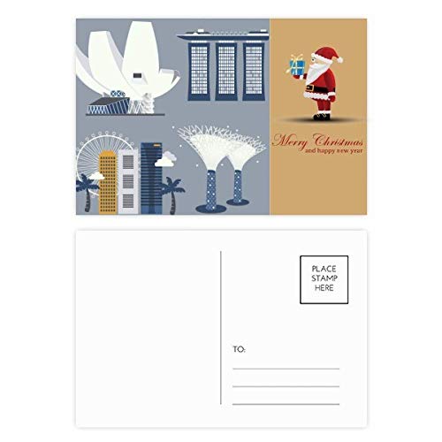 Cartes postales Père Noël Singapour lot de 20 pour vœux de fin d'année