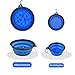 SunyGlowy Pet Blue Collapsible Bowl Double Set - Slow Feeder Anti-Choke Bowl + Outdoor Portable,Foldable Dog Drinking,Slow Speed,Food&Dog pet Folding,Convenient,Foldable （Blue）