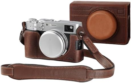 SMALLRIG Leather Half Case for FUJIFILM X100VI, Flip Cover, Shoulder Strap