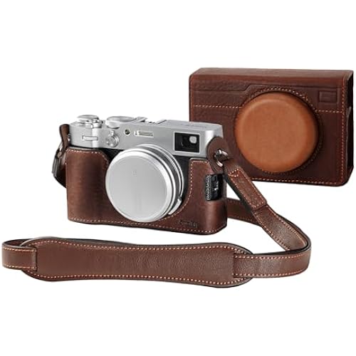 SMALLRIG Leather Half Case for FUJIFILM X100VI, Flip Cover, Shoulder Strap
