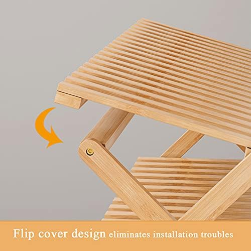 Foldable 5Tier Bamboo Shoe Rack for Entryway SpaceSaving Shoe Storage 50x25x91cm (20x10x36inch) Stylish Organizer for Home