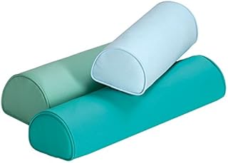 Rollo de 3 cuartos, rollo terapéutico, piel sintética, 50 x 22 x 16 cm, color azul