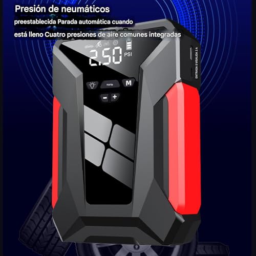 Caja de arranque portátil y compresor de neumáticos duradero para coche 3