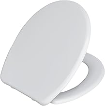 SINOBATH Premium Toilet Seat with Soft-Close, Duroplast, White, Antibacterial, Easy Assembly, Quick Release