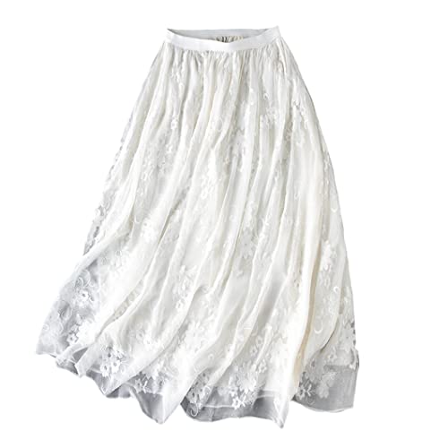 Jupe midi en soie blanche doublée fin des problèmes de transparence