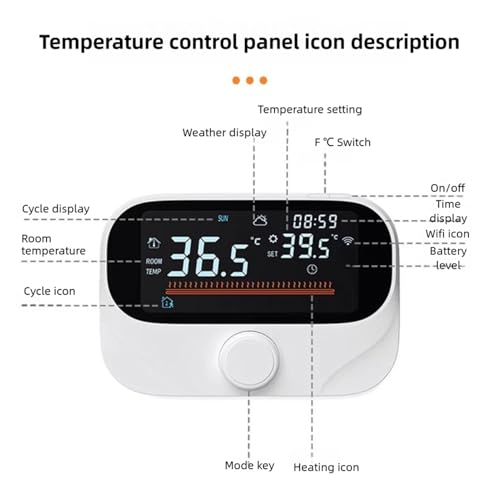 Thermostat de chaudière programmable WiFi RF mural pour chauffage gaz - 3