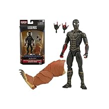 Marvel Legends Series Black & Gold Suit Spider-Man 6-inch Collectible Action Figure Toy, 2 Accessories and 1 Build-A-Figure Parts