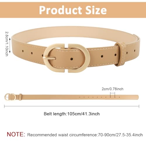 Image of PALAY Waist Belt for Women Dresses, Brown Black Belts for Women, Fashion Belts for Jeans, PU Leather Gold Buckle Ladies Belt for Woman Jeans Dress Trousers (Fit Waist 70-90cm)