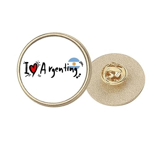 Broche Argentine en métal doré forme cœur taille M, le cadeau parfait pour les passionnés