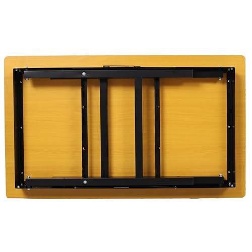 Sun koery Portable Folding Work Table with Tool Storage Drawers | Heavy-Duty Adjustable Workbench with Built-in Measuring Tape & Wheels | Steel Frame for Garage, Workshop, Jobsite (Black & Yellow) - Image 9