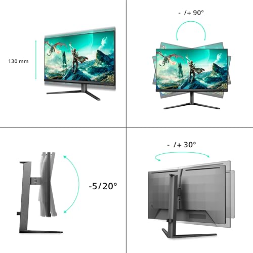PHILIPS Evnia 27M2N3800A - 27 Zoll Ultra HD Gaming Monitor, 160 Hz, 0,5 ms MPRT, HDR400, G-Sync comp. (2X HDMI 2.1, 1x DisplayPort 1.4, USB Hub) schwarz grau
