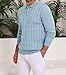 Lexiart Men's Knit Sweater Long Sleeve Textured Warm Casual Sky Blue Size L