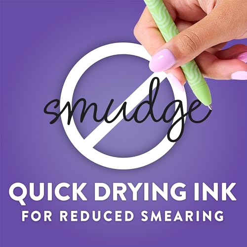 Image of Paper Mate InkJoy Gel Pens, Fashion Barrels, Retractable, Medium Point (0.7mm), Smooth Writing, Black Ink, 6 Count - Trendy Office Supplies