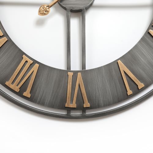 keivmlvt Vintage Large Wall Clocks - Metal, Silent, 23 inches - Perfect Clocks for Living Room, Kitchen, Bedroom - Modern and Stylish Décor - Image 5
