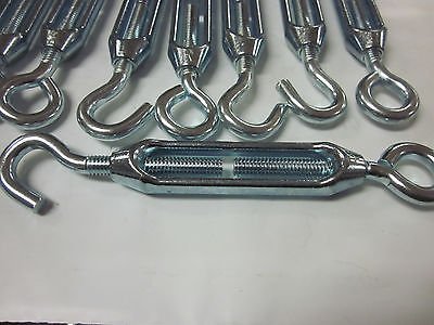TURNBUCKLE 5/16" x 6-7/8" ZINC PLATED STEEL EYE/HOOK TURN BUCKLES NUEVO, paquete de 10 miniatura 2